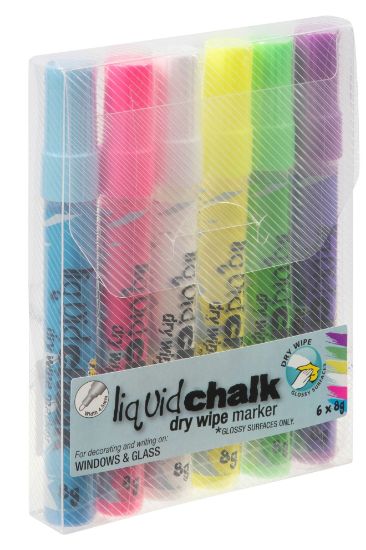Picture of TEXTA LIQUID CHALK DRY WIPE ASSTD WALL 6